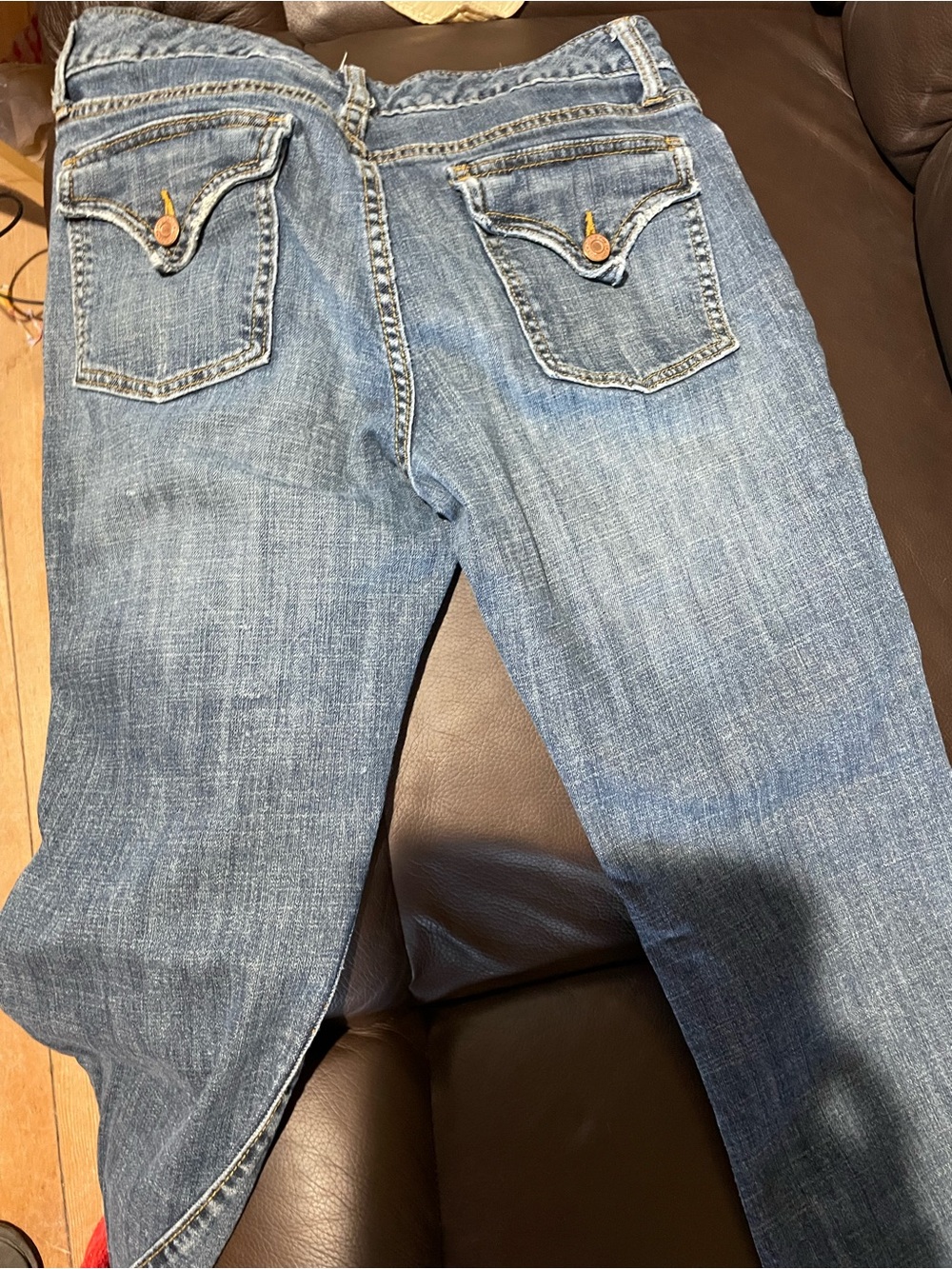 GAP Women's Blue Denim Jeans with Copper Button Accents